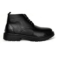 Giày Boot Nam Cao Cổ Buộc Dây Tăng Chiều Cao Da Bò Thật Nguyên Tấm HN008 - (Tặng Vớ/Lót Giày)