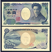 Tiền Nhật Bản mệnh giá 1000 Yên, mới cứng, tặng kèm bao nilong bảo quản