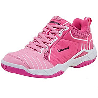 Giày cầu lông Kawasaki K162 Pink mẫu mới, sử dụng bền, thiết kế thoáng khí, êm chân, hàng có sẵn, màu hồng cánh sen dành cho nữ đủ size