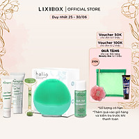 Beauty Box Chăm Da Dầu Mụn ( Combo Máy Rửa Mặt Halio, Gel Rửa Mặt, Gel Dưỡng Ẩmm, Nước Cân Bằng Minisize, Thanh Lăn )