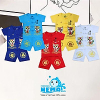 SÉT 3 Bộ quần áo nút tàu cho trẻ em,bộ quần áo cho bé trai in hình con hổ từ 8 đến 25kg