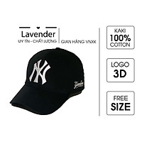 Nón kết Mũ lưỡi trai N.Y đen logo thêu trắng tinh tế dành cho nam nữ Free size, Full hộp