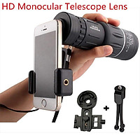16x52 High Power HD Monocular Telescope Lens Dual Focus Prism Scope with Night Vision –Includes Universal Smartphone Mount and Tripod Waterproof Fog Proof Compact 16X Zoom for All Outdoors