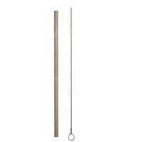 Outdoor Travel Portable Healthy Tea Thick Straw Stir Stick Pure Titanium Metal Drink Give Straw Brush