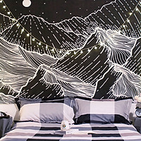 Tranh vải treo tường TV14 - BLACK MOUNTAIN Marytexco décor nhà cửa, phòng ngủ, phòng trọ sinh viên KT 150*130cm TẶNG kèm 4 đinh + 4 kẹp + ĐÈN LED USB 6M