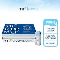 Thùng 48 hộp sữa tươi tiệt trùng có đường TH True Milk 180ml (180ml x 48)