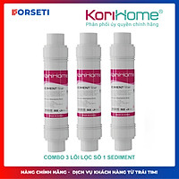Combo 3 lõi lọc nước Sediment Korihome - Hàng chính hãng Dùng được cho tất cả các dòng máy lọc nước RO hệ lõi cắm nhanh