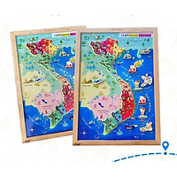 Bộ Lắp Ghép Tỉnh Thành Đồ chơi Gỗ Phát Triển Trí Tuệ Bộ Xếp Hình Gắn Nam Châm