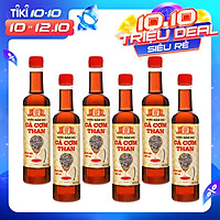 Thùng 6 chai nước mắm nhỉ cá cơm than Làng Chài Xưa 525ml/chai sánh đặc thịt cá 300 năm truyền thống