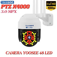 Camera Ip Wifi Yoosee PTZ X4000 48 LED 1080P , Xem đêm có màu , đàm thoại 2 chiều , Cảnh báo đột nhập , Camera ngoài trời chống nước IP66 - Hàng Chính Hãng