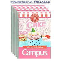 Lốc 5 quyển vở kẻ ngang 80 trang B5 Coffee Shop Campus NB-BCOF80 màu hồng