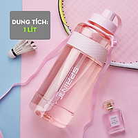Cốc nước tập gym dung tích 1 lít đầu vòi có tích hợp ống hút - Hàng chính hãng