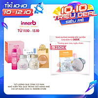 Combo 3 thực phẩm bảo vệ sức khỏe InnerB Aqua Rich Doubleup (56 viên) + Viên uống hỗ trợ sáng da InnerB Snow White (28g) & Hộp 6 chai nước uống Collagen InnerB Glowshot (50mlx6)