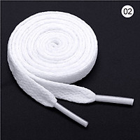 1 CẶP DÂY GIÀY 100CM - DÂY BUỘC GIÀY BẢNG DẸP MÀU TRẮNG LÀM TỪ SỢI BÔNG CAO CẤP