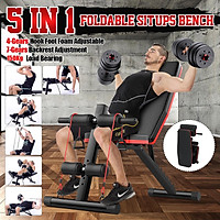 Foldable Dumbbell Bench 7 Gears Backrest Sit Up AB Abdominal With Fitness Rope