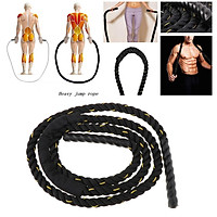 Heavy Weighted Jump Rope 25mm Battle Skipping Rope Black Ordinary Style