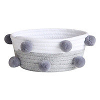 Pompom Cotton Rope Storage Baskets Handmade Woven Dirty Clothes Laundry Basket Kids Toys Desktop Sundries Organizer Hamper