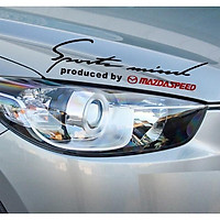Decal dán xe oto, Trang trí xe hơi, Team dán xe, Tem sport mind dán capo xe ô tô Mazda