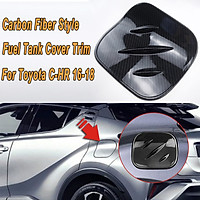 Carbon Fiber Style Gas Cap Fuel Tank Cover Trim For To yo ta CHR C-HR 2016-2018