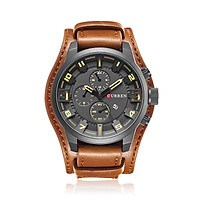 Curren Men Sport Quartz Watch Fashion Calendar Watches Big Dial Leather Strap Wristwatch