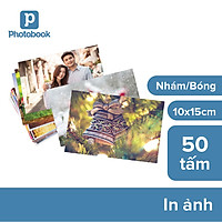 Voucher dịch vụ 50 tấm ảnh 4" x 6" (10x15cm) giấy bóng/ giấy mờ theo yêu cầu - Tự thiết kế trên ứng dụng Photobook