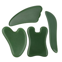 Jade Guasha Massage Tool Set 4 Pack Gua Sha Facial Tool Guasha Board for Facial Body Skin Treatment Gua Sha Scraping