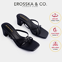 Dép cao gót Erosska xỏ ngón phối dây kiểu dáng Hàn Quốc cao 5cm EM075