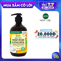 Dầu gội thảo dược gừng dừa Cocayhoala hỗ trợ trị gàu, hết ngứa, dung tích 440g-95% thành phần từ gừng tươi hữu cơ còn nguyên xơ gừng, hỗ trợ trị rụng tóc, kích thích mọc tóc vượt trội, an toàn cho mẹ bầu mẹ sau sinh