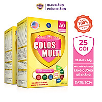Combo 2 hộp Sữa bột Colosmulti A0 hộp 25 gói x 14g hỗ trợ tăng cường sức đề kháng cho trẻ