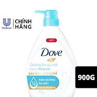 Sữa Tắm Dưỡng Thể Dove Dưỡng Ẩm Dịu Mát Aqua Moisture Với 1/4 Kem Dưỡng Da Mặt 900G