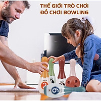 BỘ ĐỒ CHƠI NÉM BÓNG BOWLING HÌNH MÈO DỄ THƯƠNG CHO BÉ( 6 CHAI + 2 BÓNG NÉM KÈM HỘP ĐỰNG)