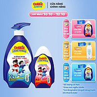 Combo Sữa Tắm Gội Sạch Khuẩn cho bé Carrie Junior BacBuster: Blueberry 700g + Strawberry 280g