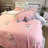 Bộ Drap Chăn Chần Cotton Sateen Floral VH5-160-C-05B (1.6 x 2 m)