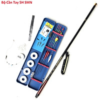 Bộ cần câu tay 5H carbon đỏ , hộp phao câu có 5 phao , dây câu , lưỡi câu , ốp cần , chì câu , thu gọn 72cm tiện dụng