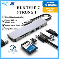 Hub chuyển đổi USB TypeC 6 trong 1 SEASY SS26, Cổng chuyển đổi HUB USB TypeC to HDMI, 1 cổng HDMI 4k UHD , 3 cổng USB 3.0, 2 khe đọc thẻ nhớ SD và TF, Kết nối nhiều thiết bị với tốc độ cao, Dùng cho Điện thoại/Laptop/PC/Macbook – Hàng chính hãng