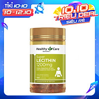 Viên uống tinh chất mầm đậu nành Healthy Care Super Lecithin mẫu mới Úc giúp giảm nám, tàn nhang, giúp da căng mọng, giảm khô hạn ở phụ nữ