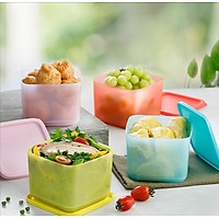 Bộ 4 hộp trữ mát Medium Square Round Tupperware 1L (màu mới)