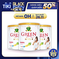 (Tặng 7 Gói Sữa + Gel rửa tay) Bộ 3 Lon Sữa Non Cho Mẹ Bầu GreenMilk Bổ Sung Canxi Dinh Dưỡng Thai Kỳ (400g)