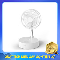 Quạt Tích Điện Gấp Gọn Thông Minh Với 3 Chế Độ Gió, Xoay Linh Hoạt 180 Độ Dung Lượng Pin Lên Đến 7200mAh