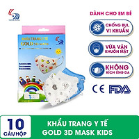Khẩu trang y tế Gold 3D Mask Kids dành cho trẻ em - Hộp 10 cái