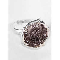 Nhẫn Hoa Mẫu Đơn Thạch Anh Tóc Đen Ngọc Quý Gemstones