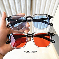 Kính Râm, Kính Nam Nam Nữ Mắt Vuông Màu Xanh Dương, Đỏ Vàng Hàn Quốc - BLUE LIGHT SHOP