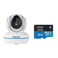 Combo Camera ip wifi không dây C22Q 2K 4MB H.265 Vstarcam , Kèm thẻ nhớ 32GB A1 Lexar - Hàng chính hãng