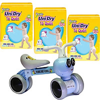 Combo 3 gói tã quần Unidry XL48 tặng xe chòi chân con ong phát đèn nhạc VBCare 052