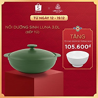 Nồi sứ dưỡng sinh Minh Long Luna 3.0 L dùng cho bếp từ