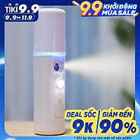 Máy phun sương, xịt khoáng tạo độ ẩm - Máy khuếch tán/ xông tinh dầu mini tặng kèm 1 móc khóa chữ Bamboo