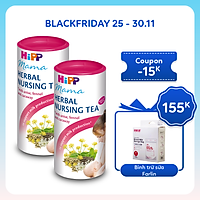 Combo 2 Trà cốm lợi sữa hoà tan HiPP Mama Herbal Nursing Tea 100% thảo mộc, dành cho mẹ sau sinh và đang cho con bú giúp bồi bổ cơ thể, hỗ trợ và tăng cường lượng sữa (2 hộp x 200g)