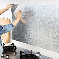 Giấy bạc dán tường nhà bếp chống thấm dầu, thấm nước tiện dụng, cách nhiệt