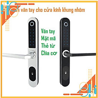 Khóa cửa thông minh HL-8500 vân tay, mật mã, thẻ từ và chìa cơ cho cửa kính khung nhôm xingfa, cửa hẹp, cửa sắt hilock