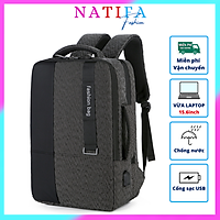 Balo Thời Trang Nam Nữ đựng Laptop 15'6 inch Ngăn Vali Riêng Đựng Quần Áo kèm Cổng sạc USB NATIFA BL140